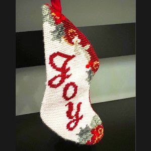 Vintage Joy Christmas Stocking Ornament